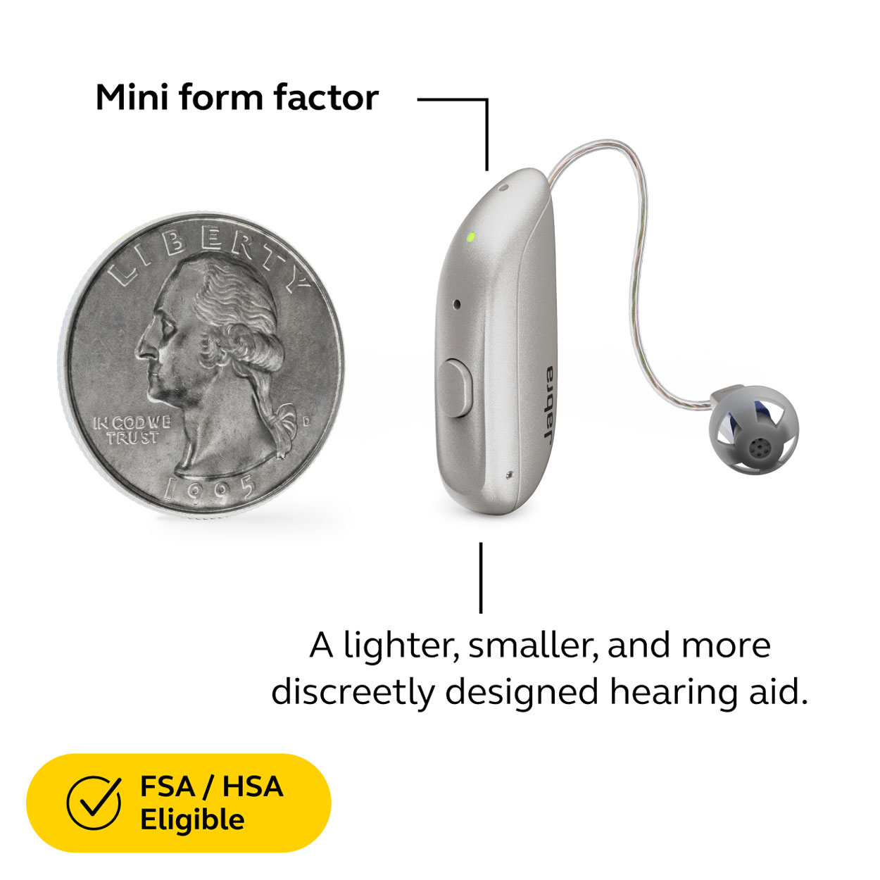 Jabra Enhance Select 300 w/Premium Care, Sparkling Silver image number 4