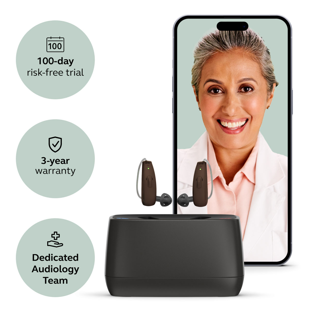 Jabra Enhance Select 50R w/Premium Care, Dark Brown image number 1